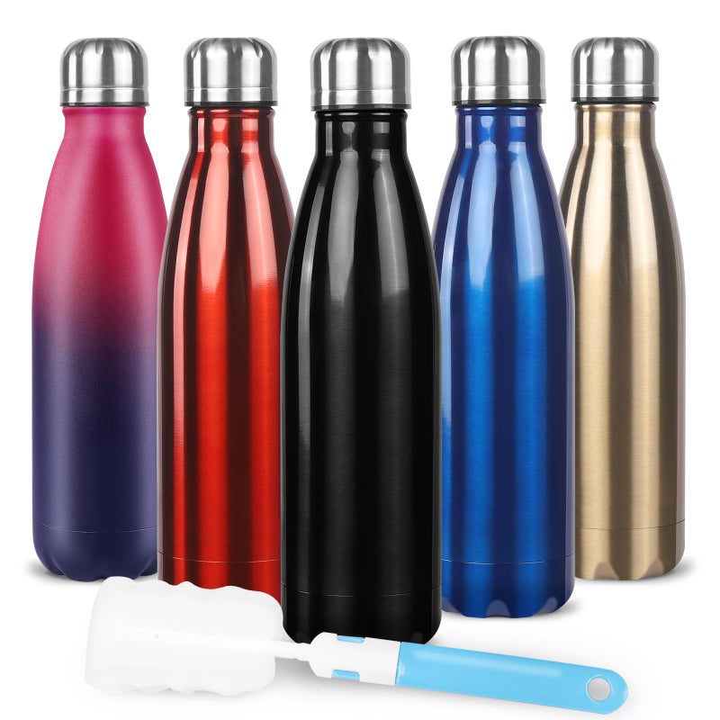 Sfee Insulated Water Bottle, 17 oz Stainless Steel Water Bottles, Double Wall Vacuum Reusable Water Bottles Leak Proof BPA-FREE Sports Bottle Cup Keep Hot&Cold for Running Gym Workout Cycling Kids - Image 1